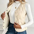 Mirabel - Women's Quilted V-Neck Lined Vest