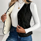 Mirabel - Women's Quilted V-Neck Lined Vest