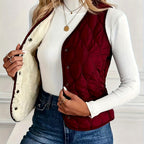 Mirabel - Women's Quilted V-Neck Lined Vest