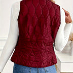 Mirabel - Women's Quilted V-Neck Lined Vest
