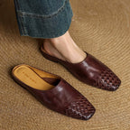 Mirabelle - Women's Genuine Leather Basket Weave Flats