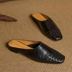 Mirabelle - Women's Genuine Leather Basket Weave Flats