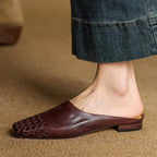 Mirabelle - Women's Genuine Leather Basket Weave Flats