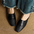 Mirabelle - Women's Genuine Leather Basket Weave Flats