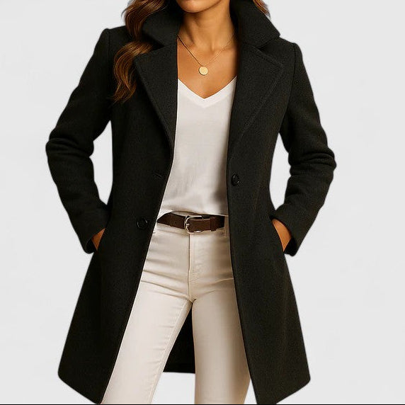 Natalie - Women's Classic Wool Blend Tailored Coat