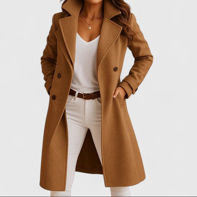 Natalie - Women's Classic Wool Blend Tailored Coat