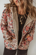 Natalie - Women's Floral Paisley Blazer with Sherpa-Lined Interior