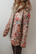 Natalie - Women's Floral Paisley Blazer with Sherpa-Lined Interior