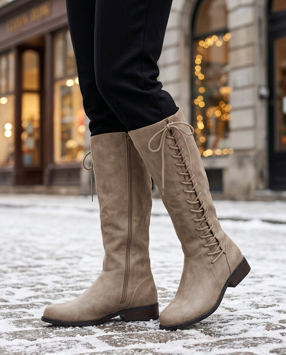 Natasha - Women's Lace-Up Knee-High Boots