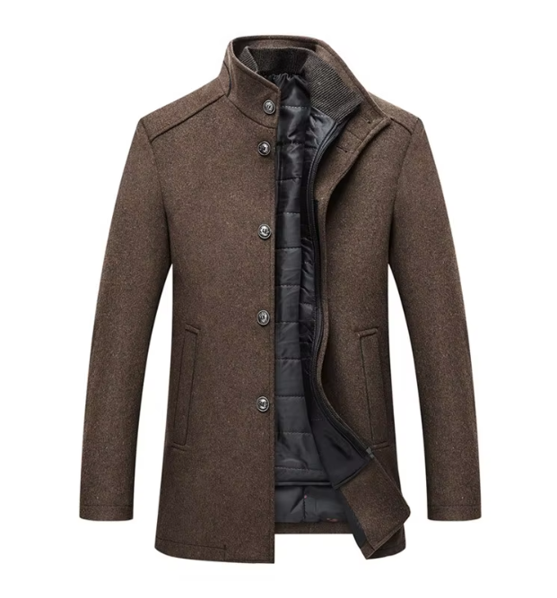 Nathaniel - Men's Quilted Wool Blend Coat