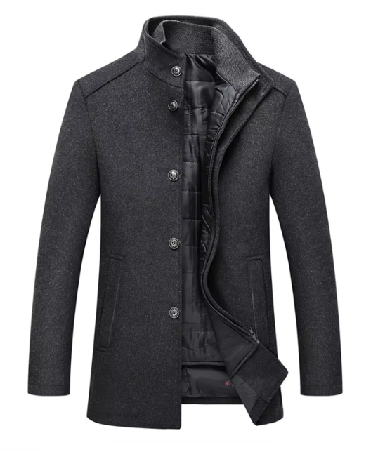 Nathaniel - Men's Quilted Wool Blend Coat