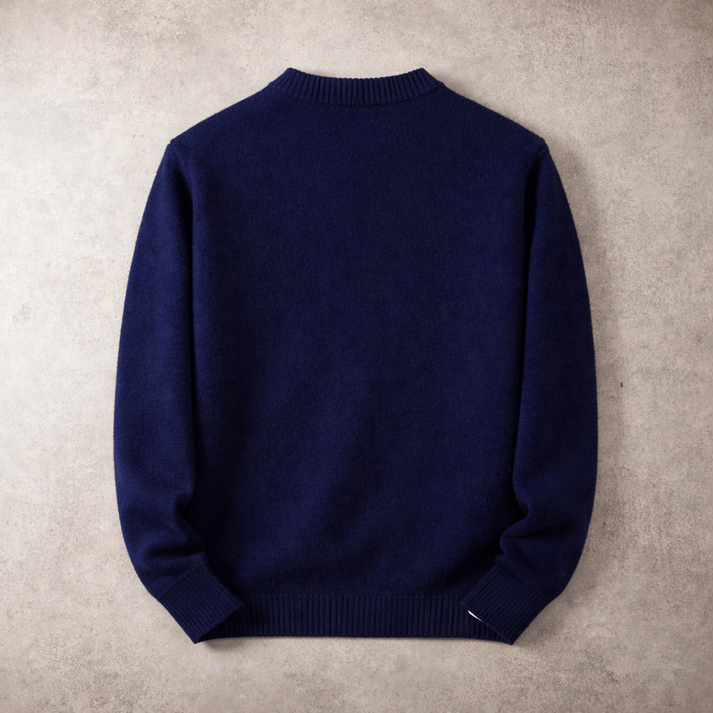 Neil - Men's Crewneck Sweater with Ribbed Cuffs and Hem
