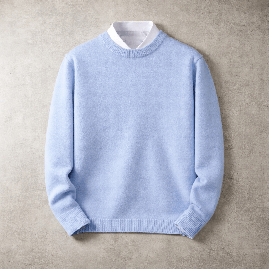 Neil - Men's Crewneck Sweater with Ribbed Cuffs and Hem