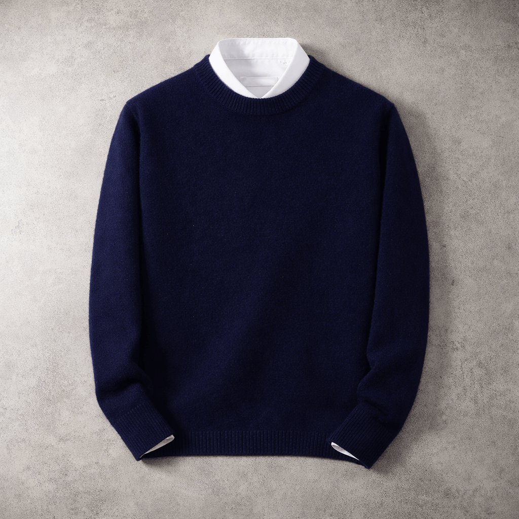 Neil - Men's Crewneck Sweater with Ribbed Cuffs and Hem