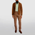 Nelson - Men's Suede Button-Front Blazer with Notch Lapel 3