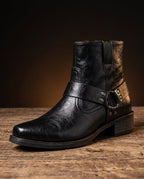 Nikolai - Men's Strapped Leather Ankle Boots