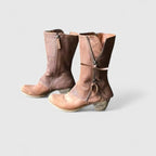 Noreen - Women's Mid-Calf Side-Zip Boots with Stacked Heel