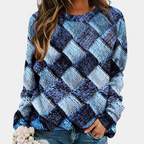 Olivia - Women's Colorblock Diamond Knit Sweater