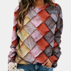 Olivia - Women's Colorblock Diamond Knit Sweater