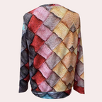 Olivia - Women's Colorblock Diamond Knit Sweater