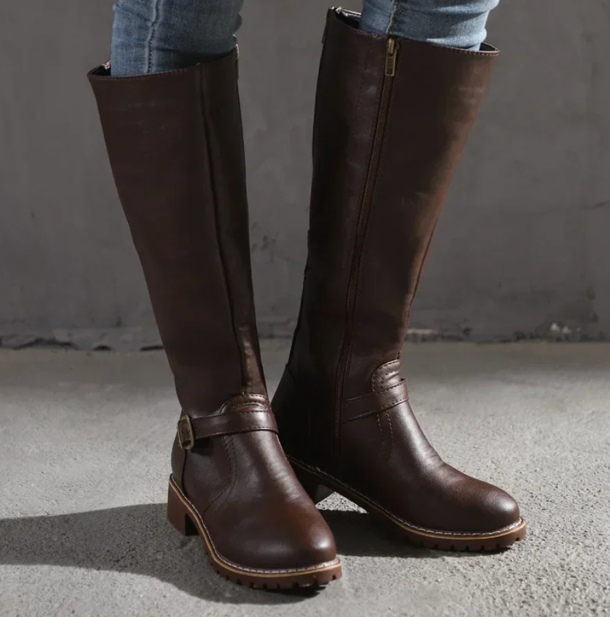 Ophelia - Women's Knee-High Leather Boots