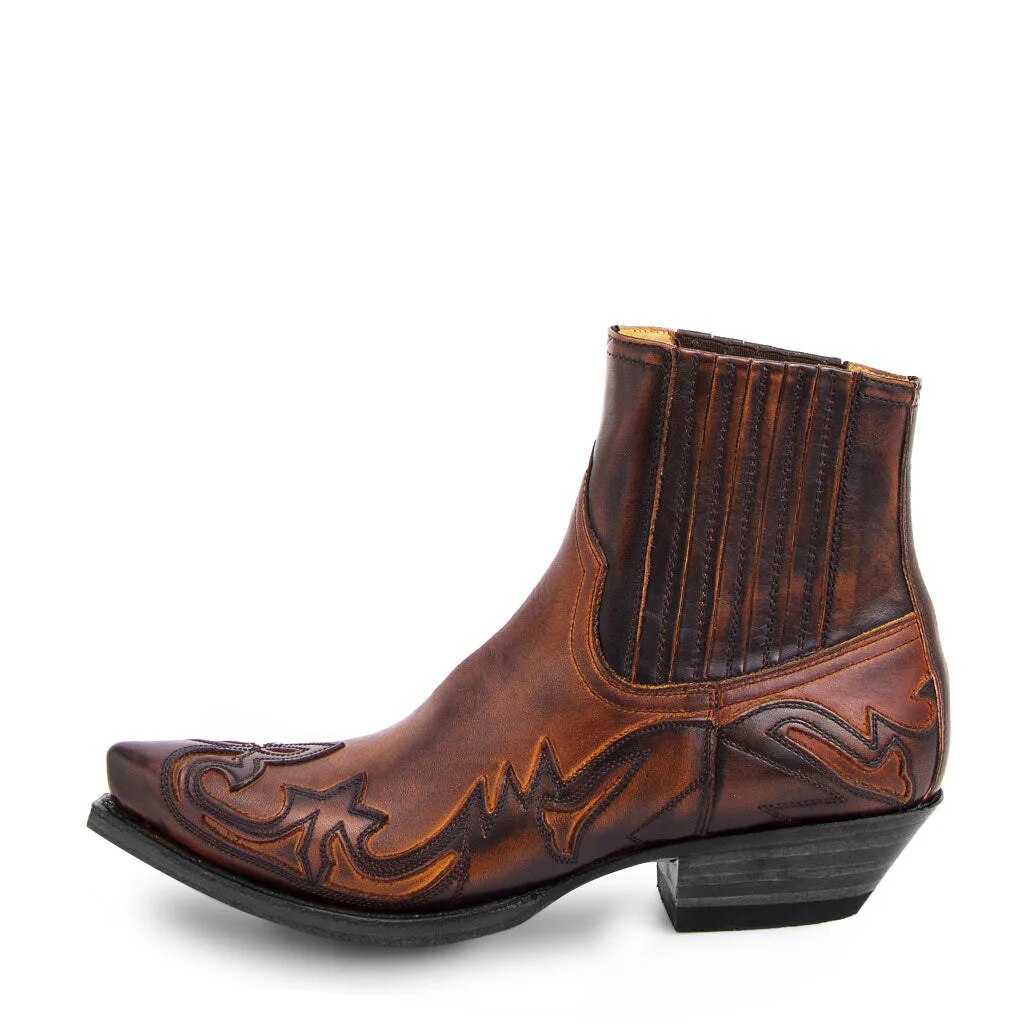 Orson - Men's Scrollwork Leather Ankle Boots