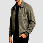 Oscar - Men's Leather Bomber Jacket with Sherpa Lining 2