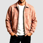 Oscar - Men's Leather Bomber Jacket with Sherpa Lining 6
