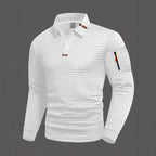 Parker - Men's Textured Grid Placket Long Sleeve Polo Shirt 2