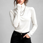 Patricia - Women's Velvet Turtleneck Long Sleeve Top 3