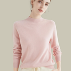 Phoebe - Women's Classic Mock Neck Wool Blend Sweater