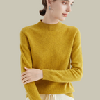 Phoebe - Women's Classic Mock Neck Wool Blend Sweater