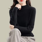 Phoebe - Women's Classic Mock Neck Wool Blend Sweater