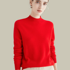 Phoebe - Women's Classic Mock Neck Wool Blend Sweater