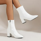 Phoebe - Women's Pointed Block Heel Ankle Boot