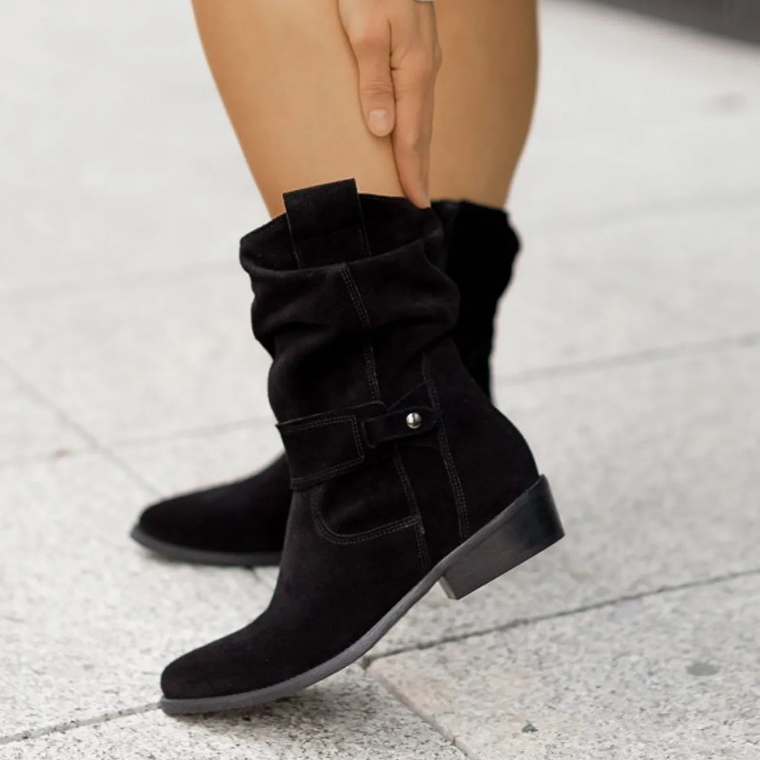 Piper - Women's Slouch Suede Ankle Boot