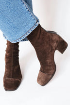 Piper - Women's Square Toe Suede Block Heel Bootie