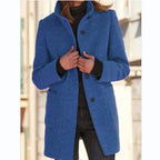 Quinley - Women's Wool-Blend Coat with Button Closure