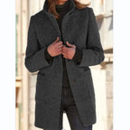 Quinley - Women's Wool-Blend Coat with Button Closure