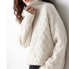 Quinn - Women's Cashmere Blend Turtleneck Sweater