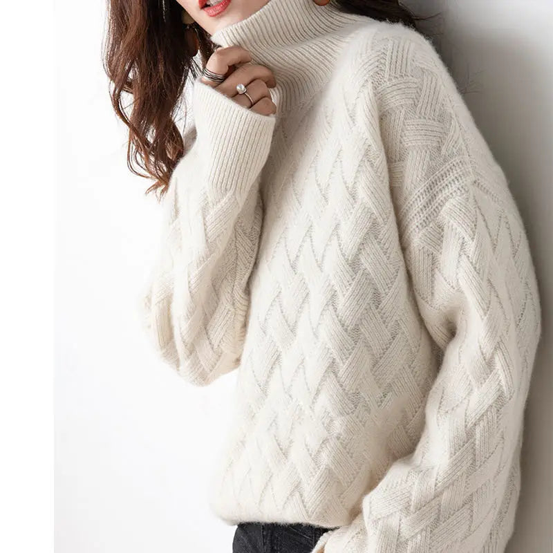 Quinn - Women's Cashmere Blend Turtleneck Sweater