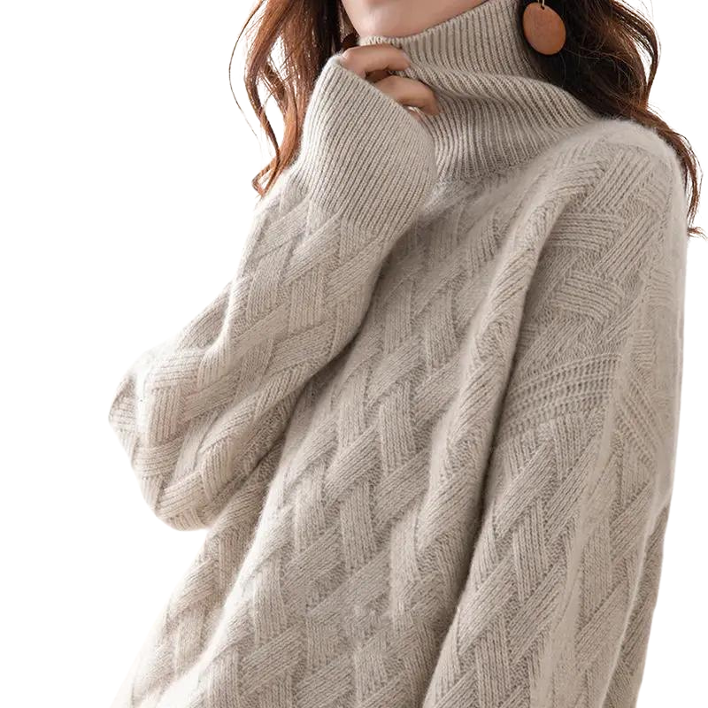 Quinn - Women's Cashmere Blend Turtleneck Sweater