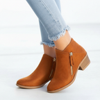 Quinton - Women's Suede Block-Heel Ankle Bootie