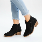 Quinton - Women's Suede Block-Heel Ankle Bootie
