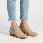 Quinton - Women's Suede Block-Heel Ankle Bootie