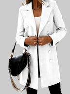 Rachel - Women's Notch Lapel Button-Front Coat 2