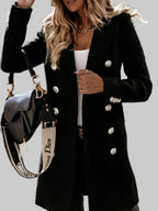 Rachel - Women's Notch Lapel Button-Front Coat 4