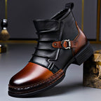 Rafael - Men's Genuine Leather Buckle-Strap Ankle Boots