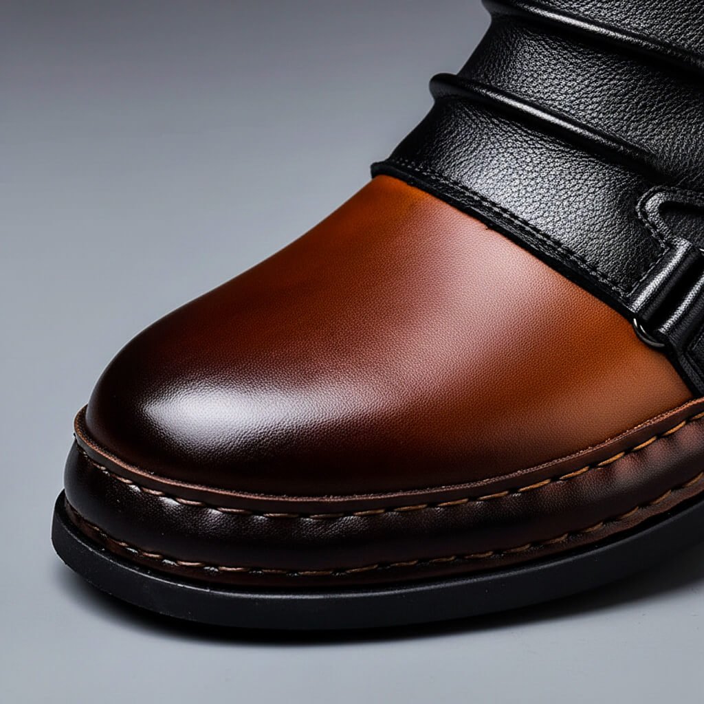 Rafael - Men's Genuine Leather Buckle-Strap Ankle Boots