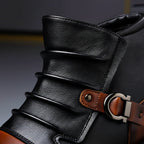 Rafael - Men's Genuine Leather Buckle-Strap Ankle Boots